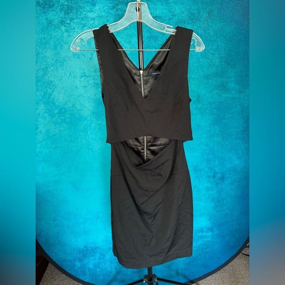 French Connection Black V Bodycon Dress